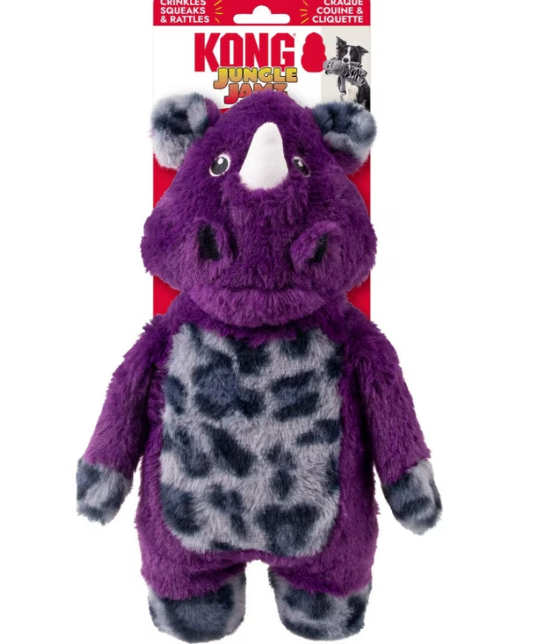 Kong Jungle Jamz Rhinoceros Tough Dog Toy