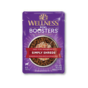 Wellness Bowl Boosters For Dogs - Shredded Boneless Chicken, Beef, & Carrots - 79g